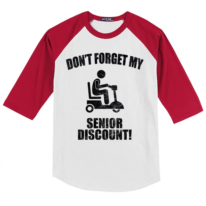 Don't Forget My Senior Discount Funny Kids Colorblock Raglan Jersey