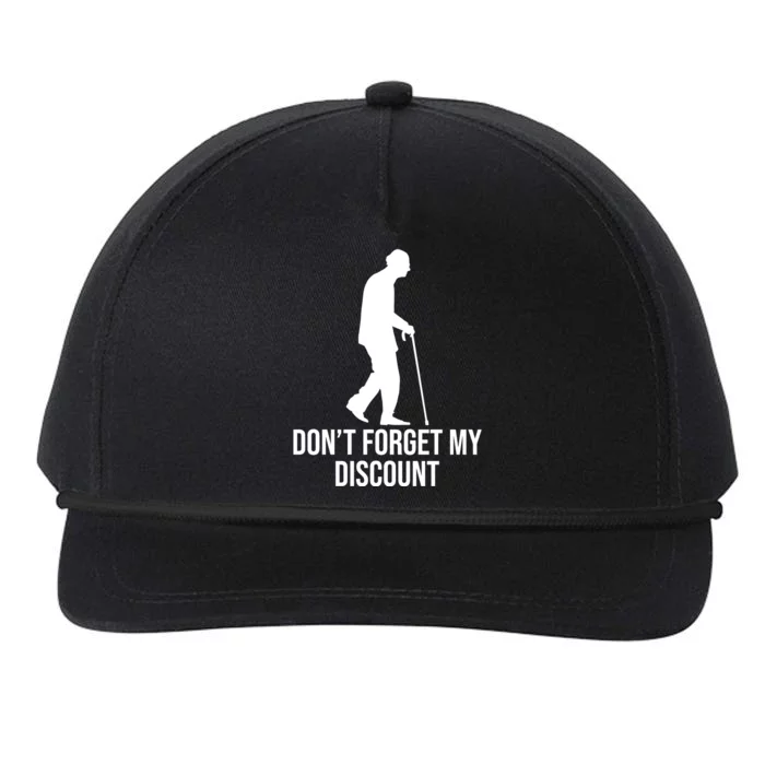 Dont Forget My Discount Funny Old People Snapback Five-Panel Rope Hat