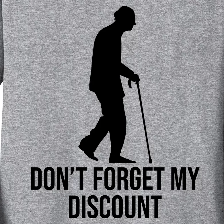 Dont Forget My Discount Funny Old People Kids Long Sleeve Shirt