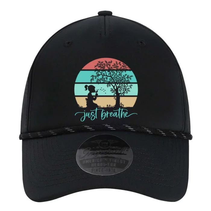 Dandelion Flower Motif Just Meditate And Breathe Mindfulness Gift Performance The Dyno Cap