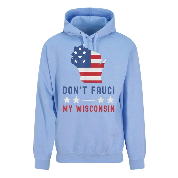 Don't Fauci My Wisconsin USA Flag American Patriot Funny Unisex Surf Hoodie