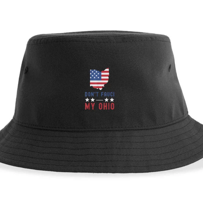 Don't Fauci My Ohio USA Flag American Patriot Funny Sustainable Bucket Hat