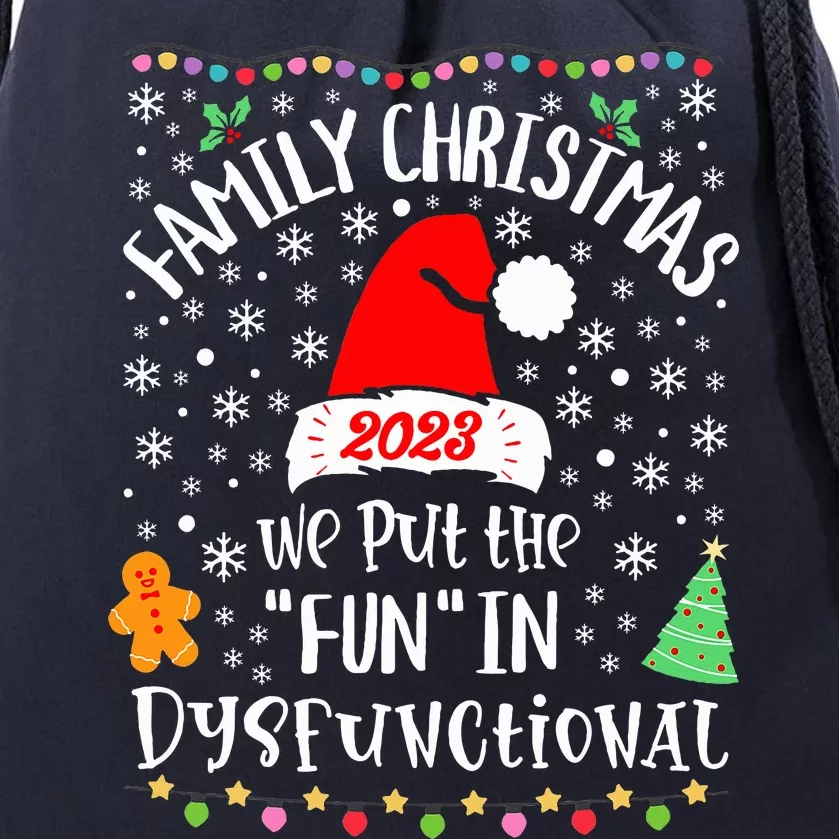 Dysfunctional Funny Matching Family Christmas Pajamas XMas Drawstring Bag