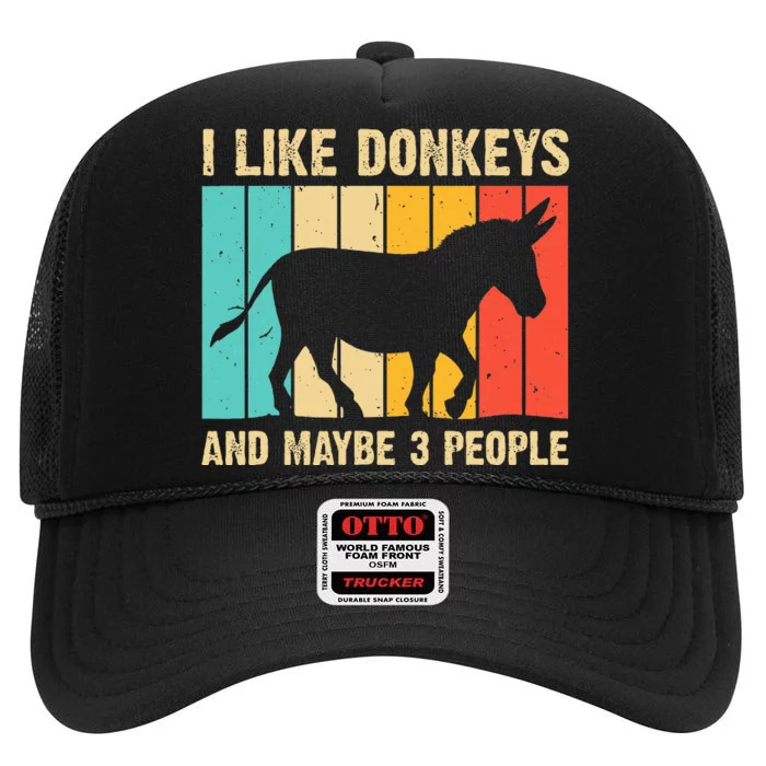 Donkey For Mule Equine Horse High Crown Mesh Trucker Hat