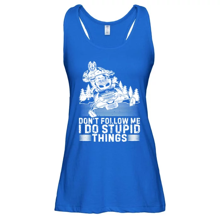 Don't Follow Me I Do Stupid Things Funny Snowmobile Rider Gift Ladies Essential Flowy Tank