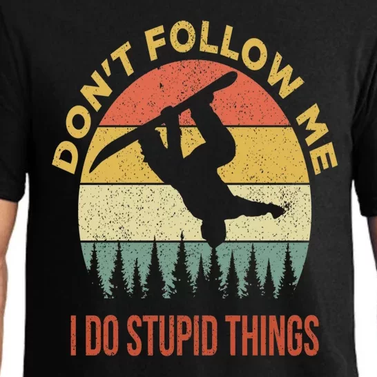 Don't Follow Me I Do Stupid Things Snowboarding Pajama Set