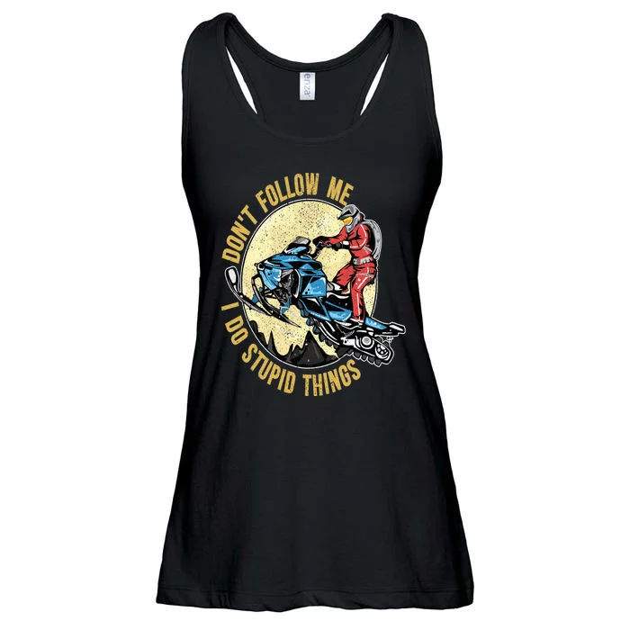 Don't Follow Me I Do Stupid Things Snowmobile Motor Sled Ladies Essential Flowy Tank