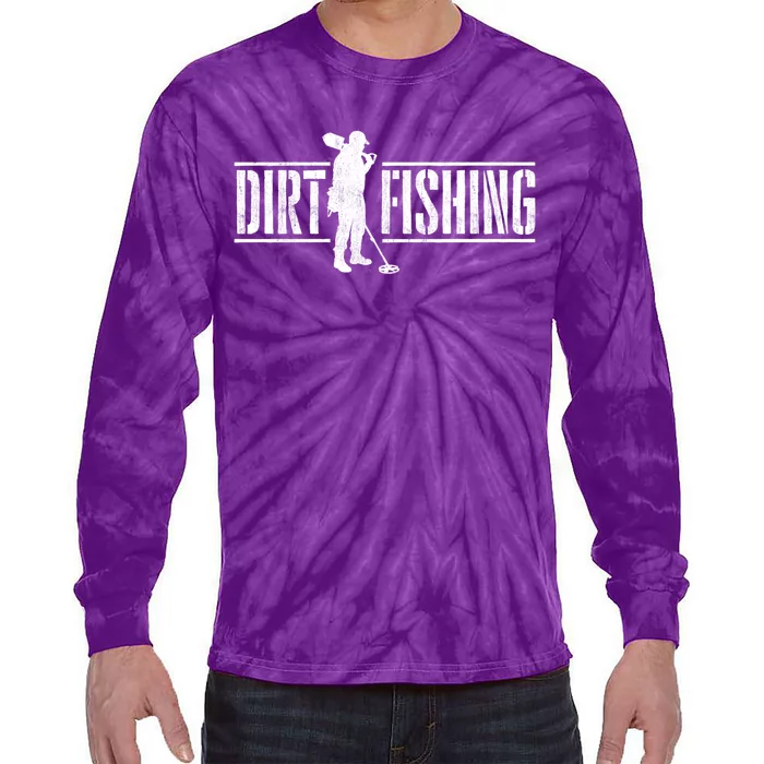 Dirt Fishing Metal Detecting Treasure Hunting Detectorist Tie-Dye Long Sleeve Shirt