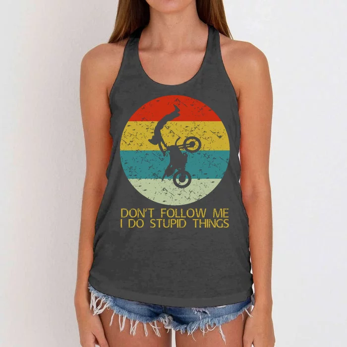 Dont Follow Me I Do Stupid Things Women's Knotted Racerback Tank