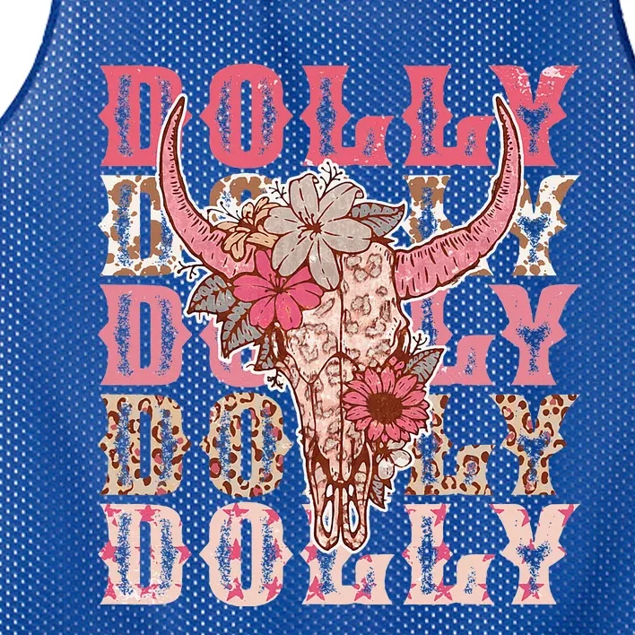 Dolly First Name Guitar Pink Cowgirl Western Mesh Reversible Basketball Jersey Tank