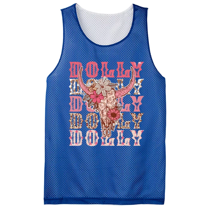 Dolly First Name Guitar Pink Cowgirl Western Mesh Reversible Basketball Jersey Tank