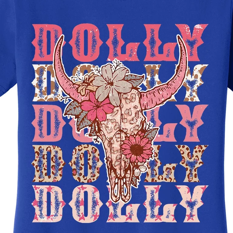 Dolly First Name Guitar Pink Cowgirl Western Women's T-Shirt