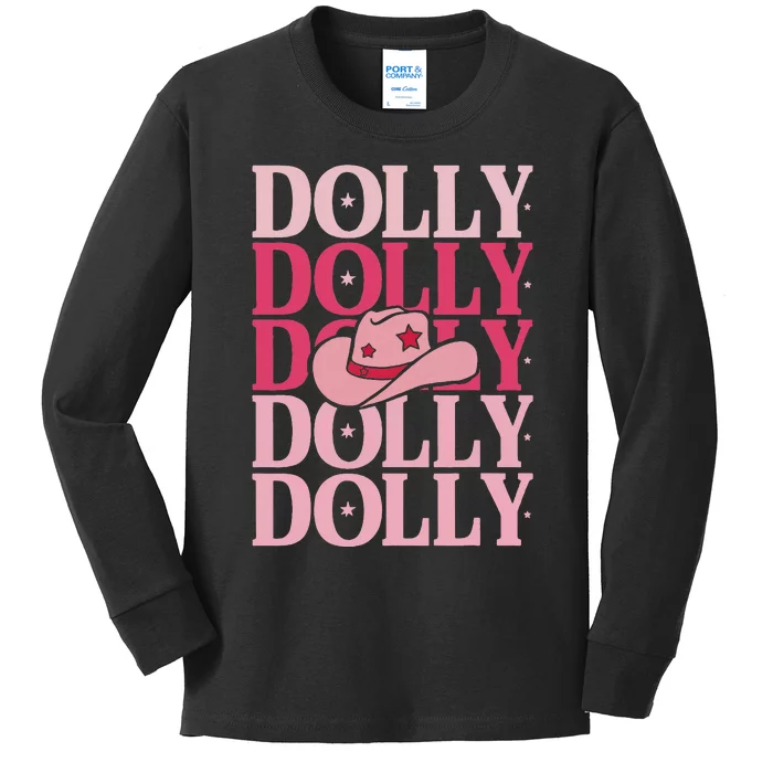 Dolly First Name Girl Vintage Style 70s Retro Kids Long Sleeve Shirt