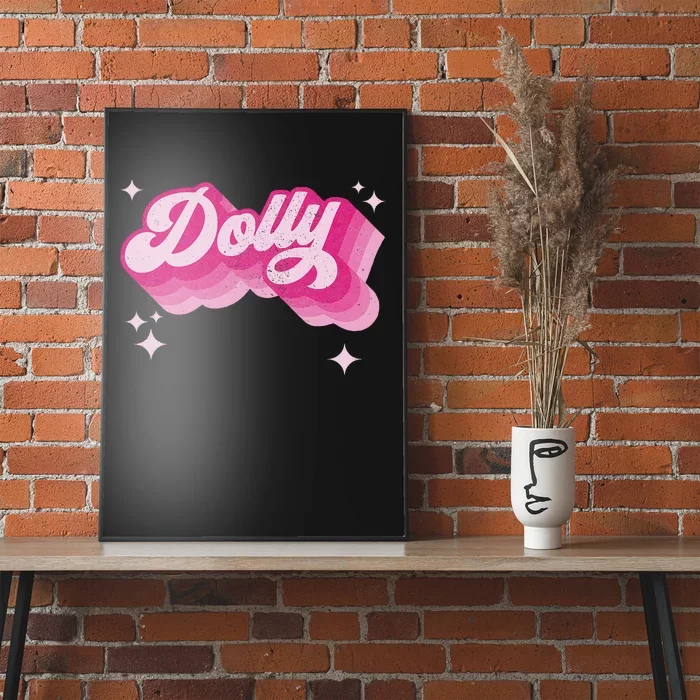 Dolly First Name Girl Vintage Style 70s Personalized Retro Poster