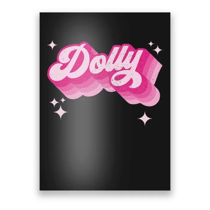 Dolly First Name Girl Vintage Style 70s Personalized Retro Poster