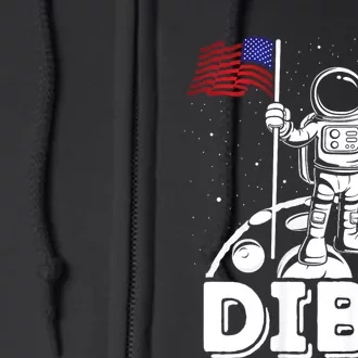 Dibs Flag On Moon Astronaut 4th Of July Space Full Zip Hoodie