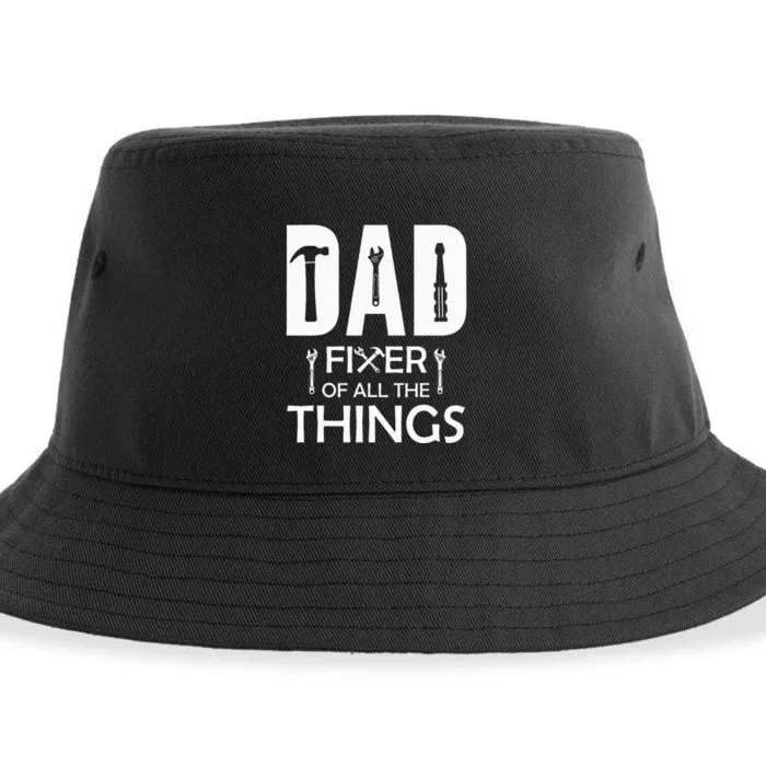 Dad Fixer Of All Things Tools Dad Jokes Fars Day Sustainable Bucket Hat