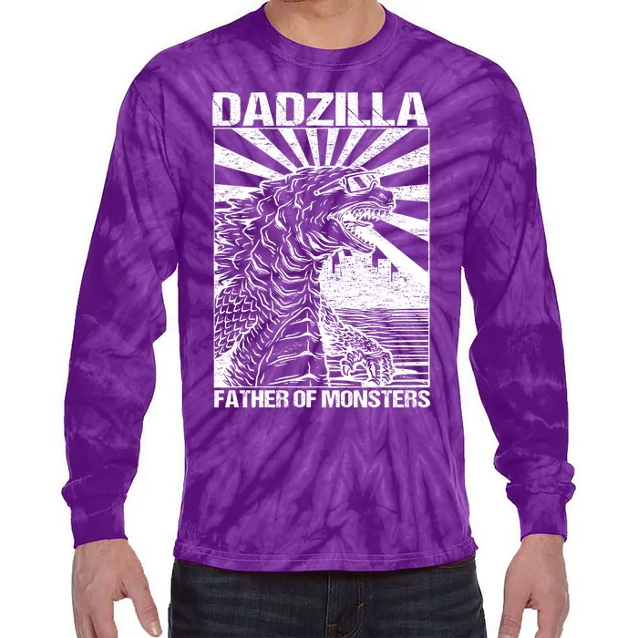 Dadzilla Father Of Monsters Tie-Dye Long Sleeve Shirt