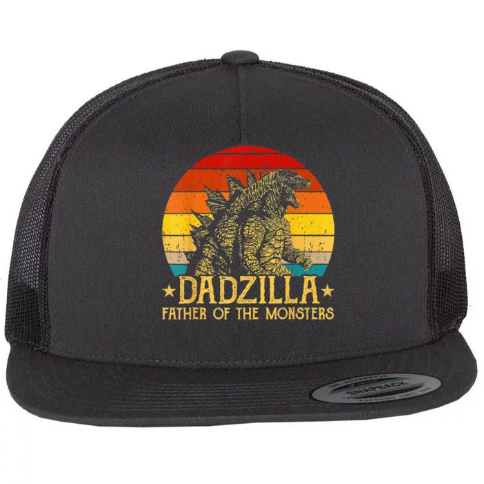 Dadzilla Father Of The Monsters Sunset Flat Bill Trucker Hat