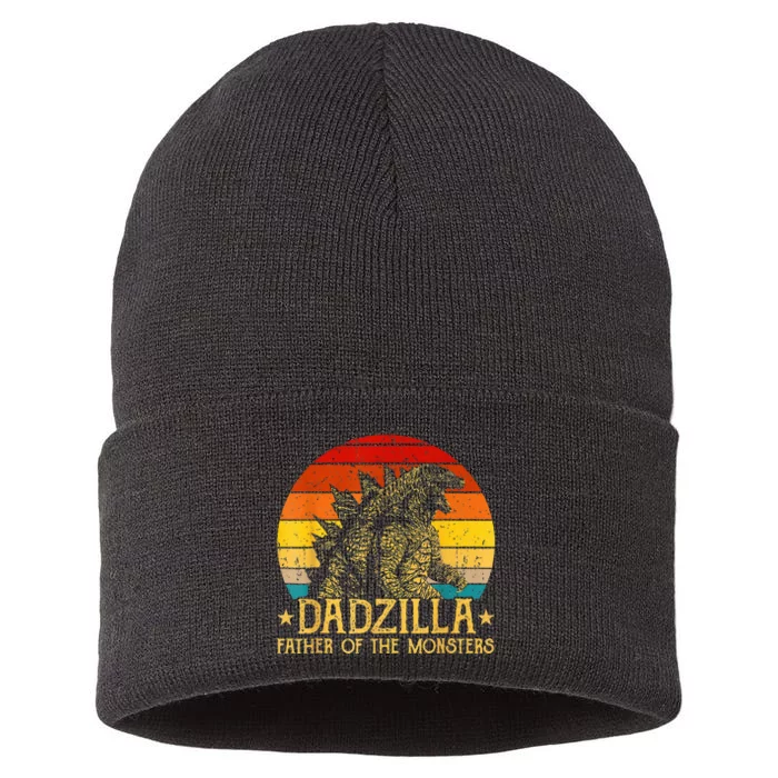 Dadzilla Father Of The Monsters Sunset Sustainable Knit Beanie