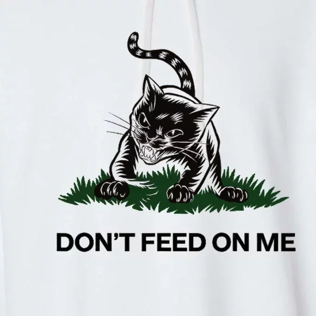 “Don’T Feed On Me” Gadsden Flag Style Cat Garment-Dyed Fleece Hoodie