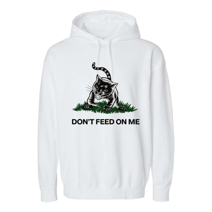 “Don’T Feed On Me” Gadsden Flag Style Cat Garment-Dyed Fleece Hoodie