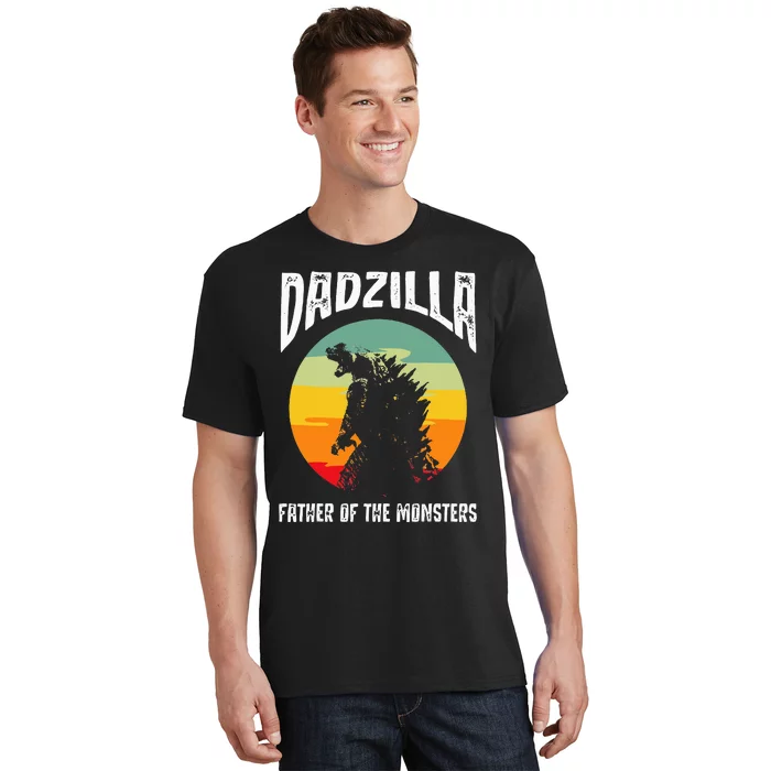 Dadzilla Father Of The Monsters Retro Vintage Sunset T-Shirt