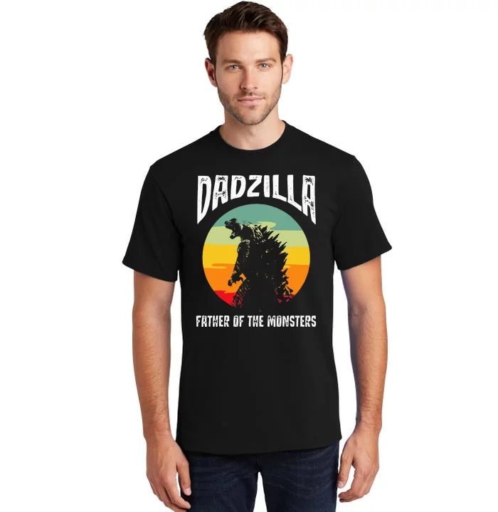 Dadzilla Father Of The Monsters Retro Vintage Sunset Tall T-Shirt