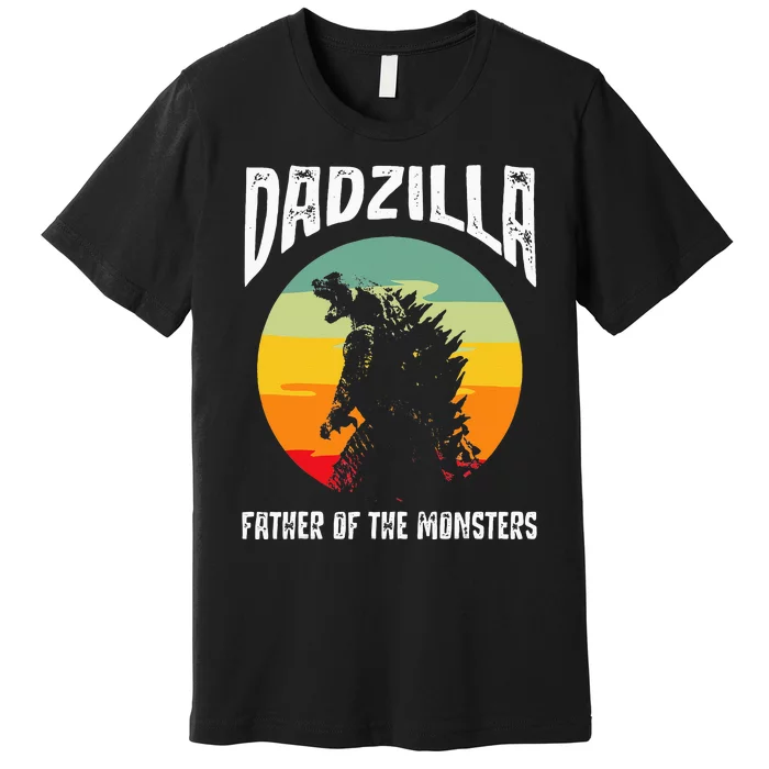 Dadzilla Father Of The Monsters Retro Vintage Sunset Premium T-Shirt