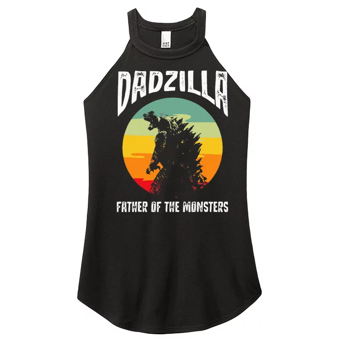 Dadzilla Father Of The Monsters Retro Vintage Sunset Women’s Perfect Tri Rocker Tank