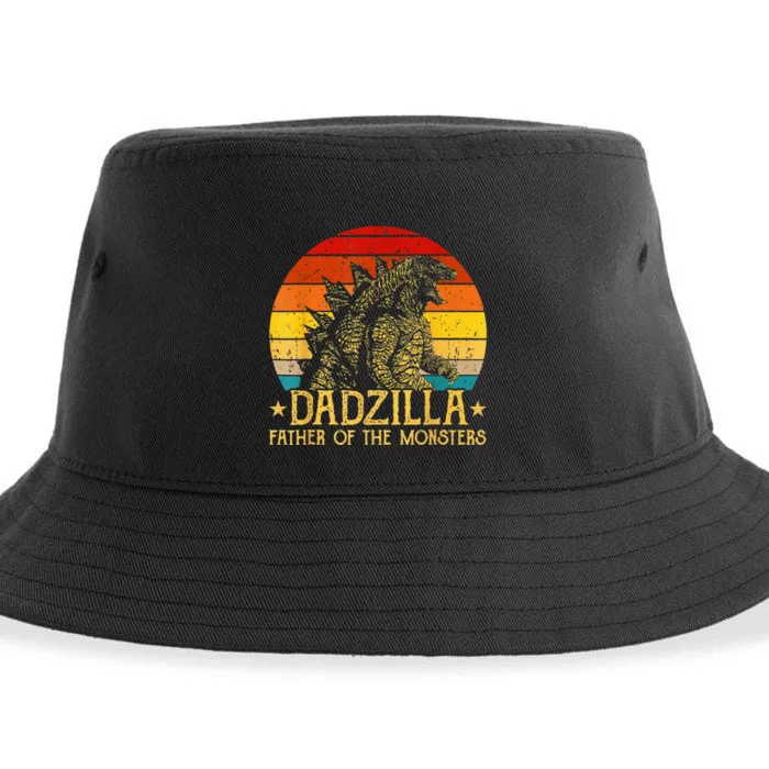 Dadzilla Father Of The Monsters Retro Sustainable Bucket Hat