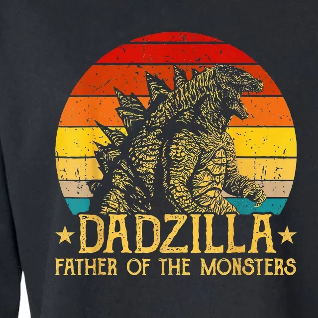 Dadzilla Father Of The Monsters Retro Cropped Pullover Crew