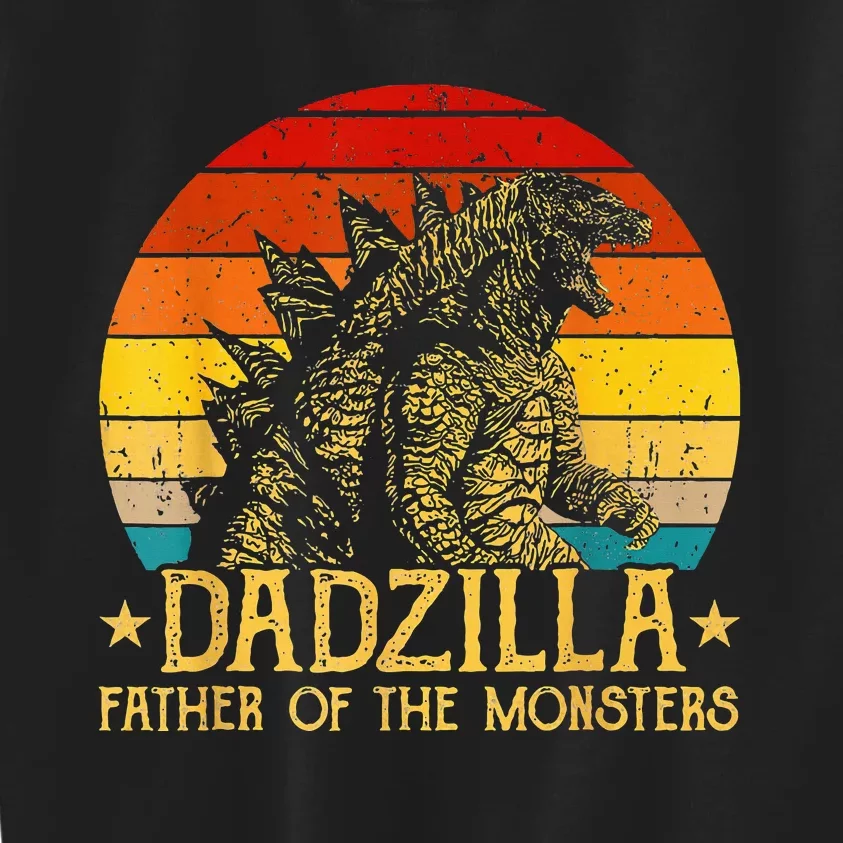 Dadzilla Father Of The Monsters Retro Kids Sweatshirt