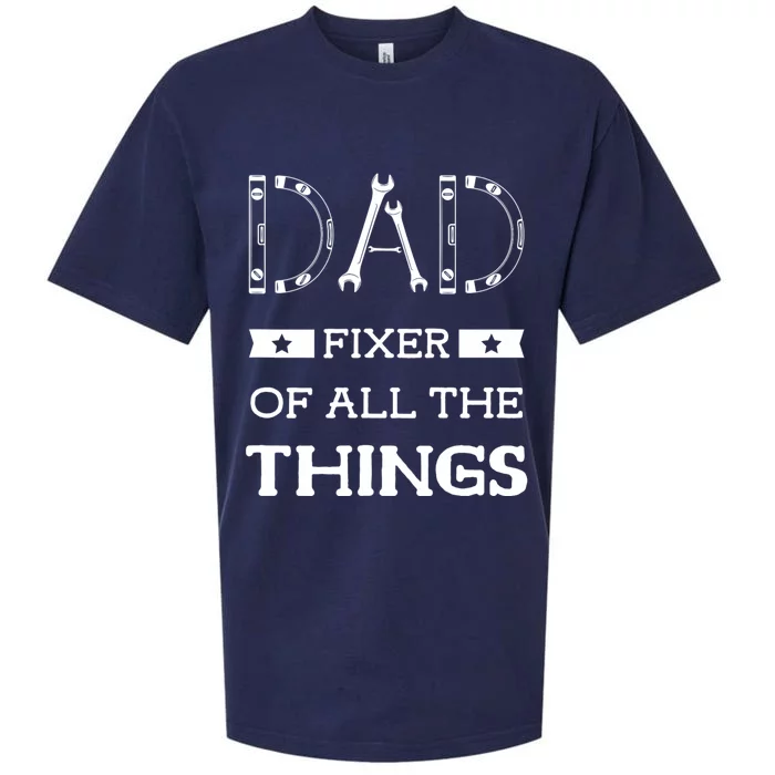 Dad Fixer Of All The Things Dad Fixer Handyman Dads Sueded Cloud Jersey T-Shirt