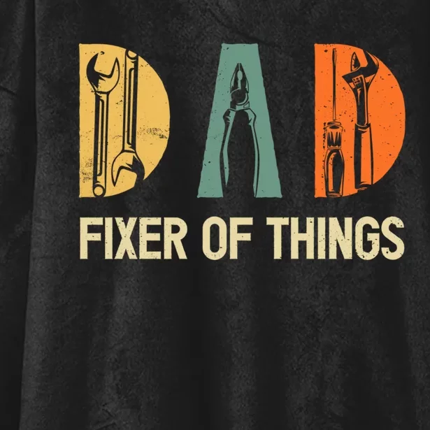 Dad Fixer Of The Things Funny Dad Craftsman Hooded Wearable Blanket