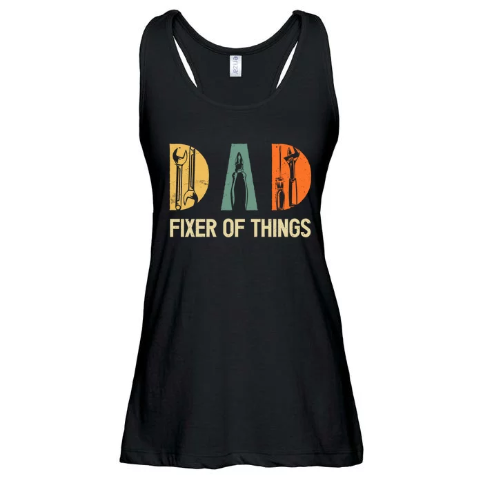 Dad Fixer Of The Things Funny Dad Craftsman Ladies Essential Flowy Tank