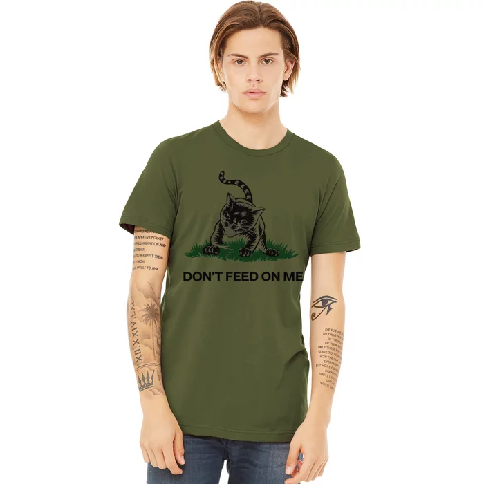 “Don’T Feed On Me” Gadsden Flag Style Cat Premium T-Shirt