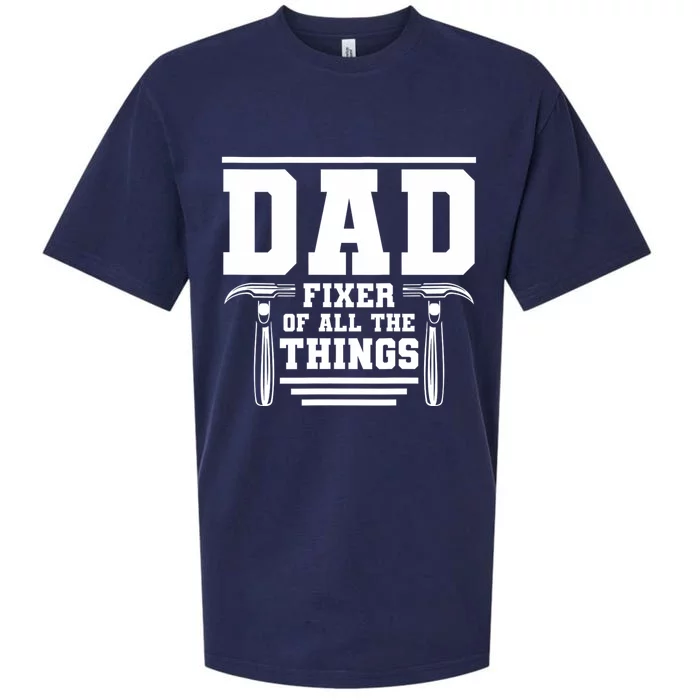 Dad Fixer Of All The Things Handyman Dads Sueded Cloud Jersey T-Shirt