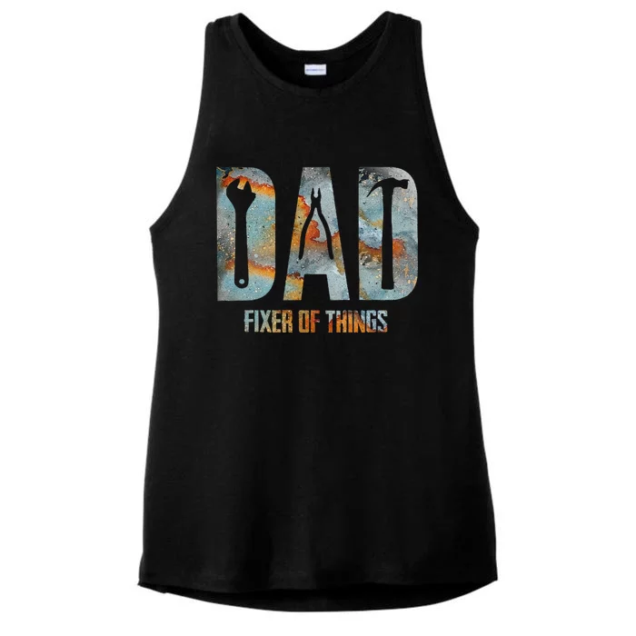 Dad Fixer Of All Things Funny Tools Dad Gifts Ladies Tri-Blend Wicking Tank