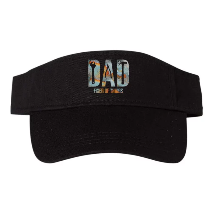 Dad Fixer Of All Things Funny Tools Dad Gifts Valucap Bio-Washed Visor