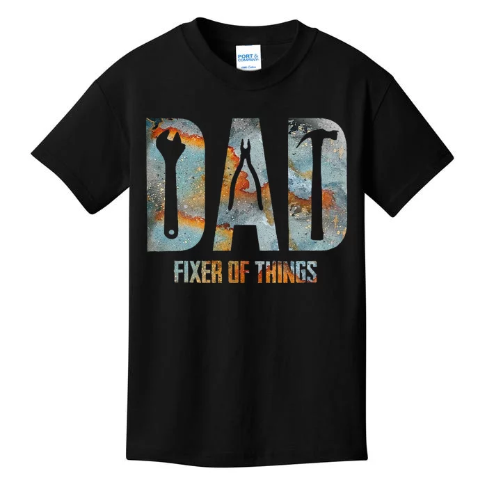 Dad Fixer Of All Things Funny Tools Dad Gifts Kids T-Shirt