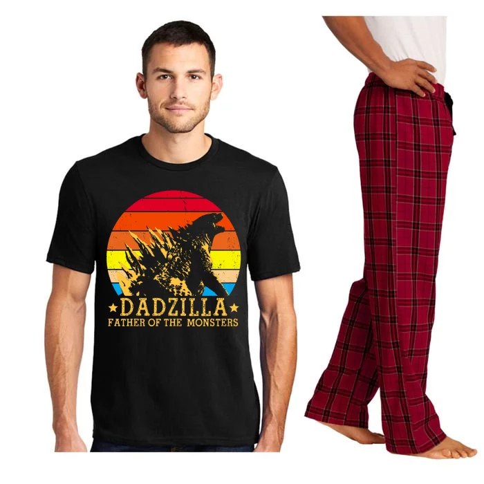 Dadzilla Father Of The Monsters Retro Vintage Pajama Set