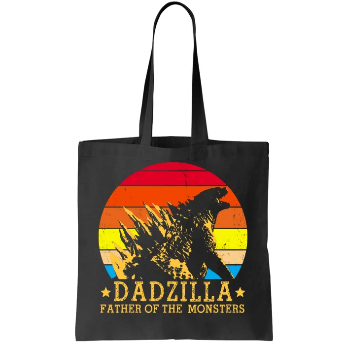 Dadzilla Father Of The Monsters Retro Vintage Tote Bag