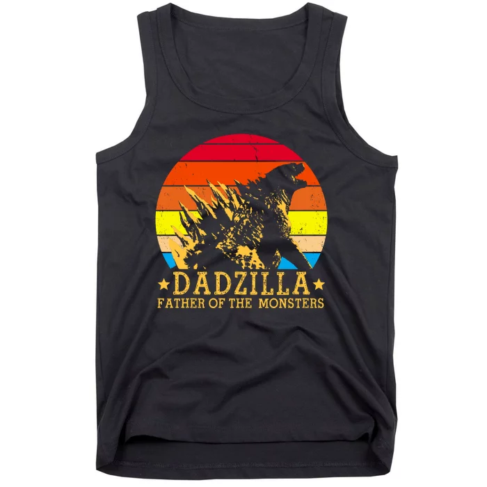 Dadzilla Father Of The Monsters Retro Vintage Tank Top