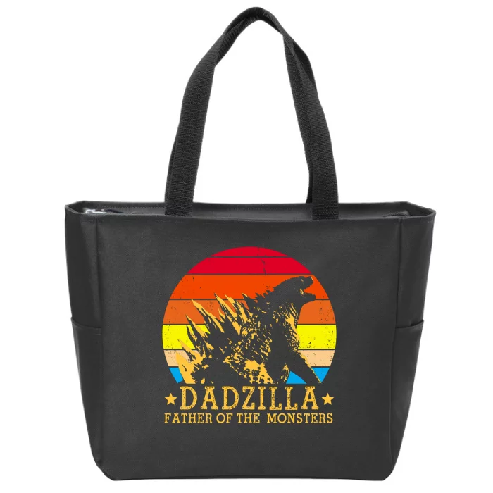 Dadzilla Father Of The Monsters Retro Vintage Zip Tote Bag