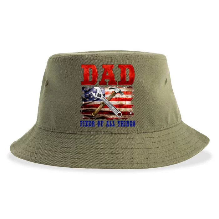 Dad Fixer Of All Things Funny Father Day Sustainable Bucket Hat