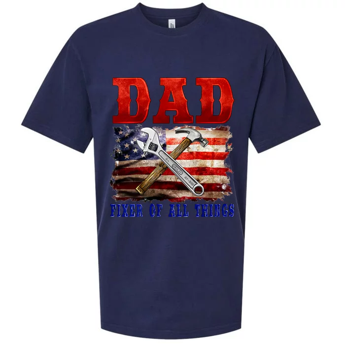 Dad Fixer Of All Things Funny Father Day Sueded Cloud Jersey T-Shirt