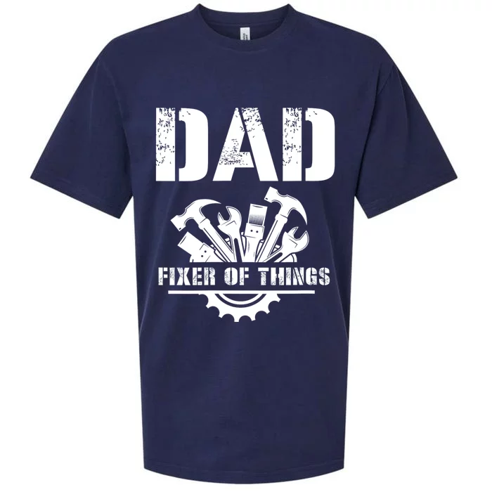 Dad Fixer Of All Things Funny Handymantools Dad Fathers Day Sueded Cloud Jersey T-Shirt