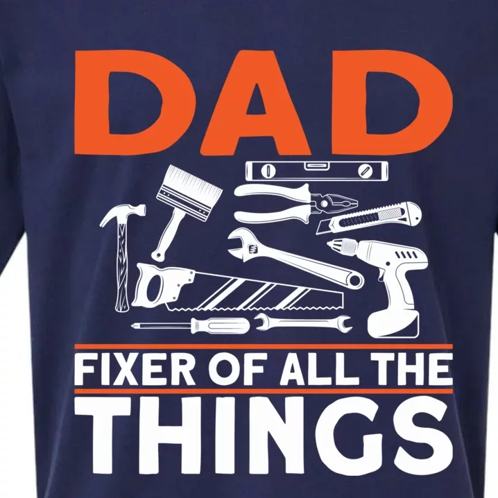 Dad Fixer Of All The Things Handyman Dads Dad Fixer Sueded Cloud Jersey T-Shirt