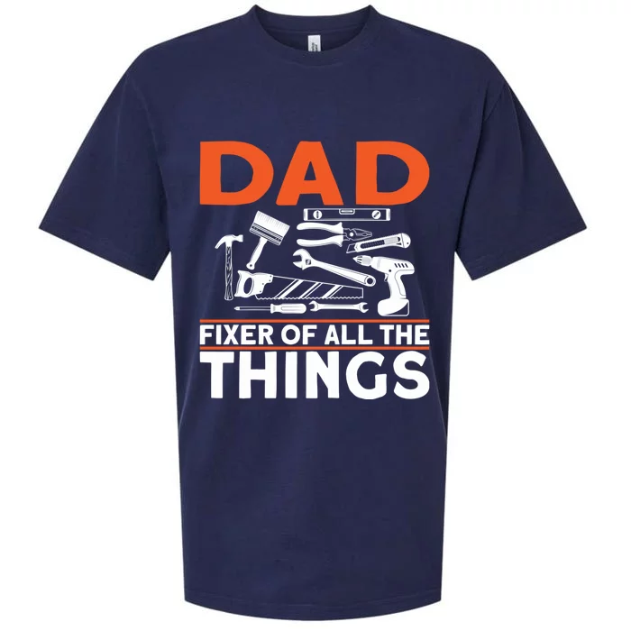 Dad Fixer Of All The Things Handyman Dads Dad Fixer Sueded Cloud Jersey T-Shirt